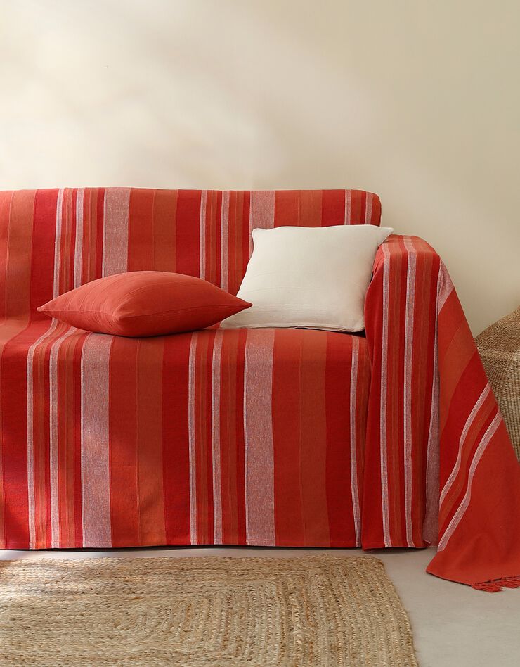 Housse coussin unie coton tissage artisanal - lot de 2 (terracotta)