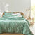 Linge de lit Alessia en coton imprimé fleuri (vert)