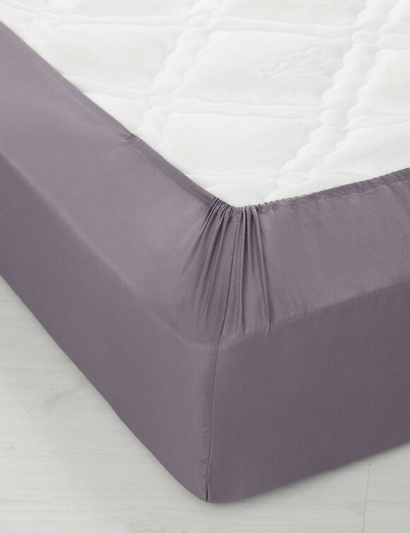 Drap-housse uni polyester - coton bonnet 32 cm (anthracite)