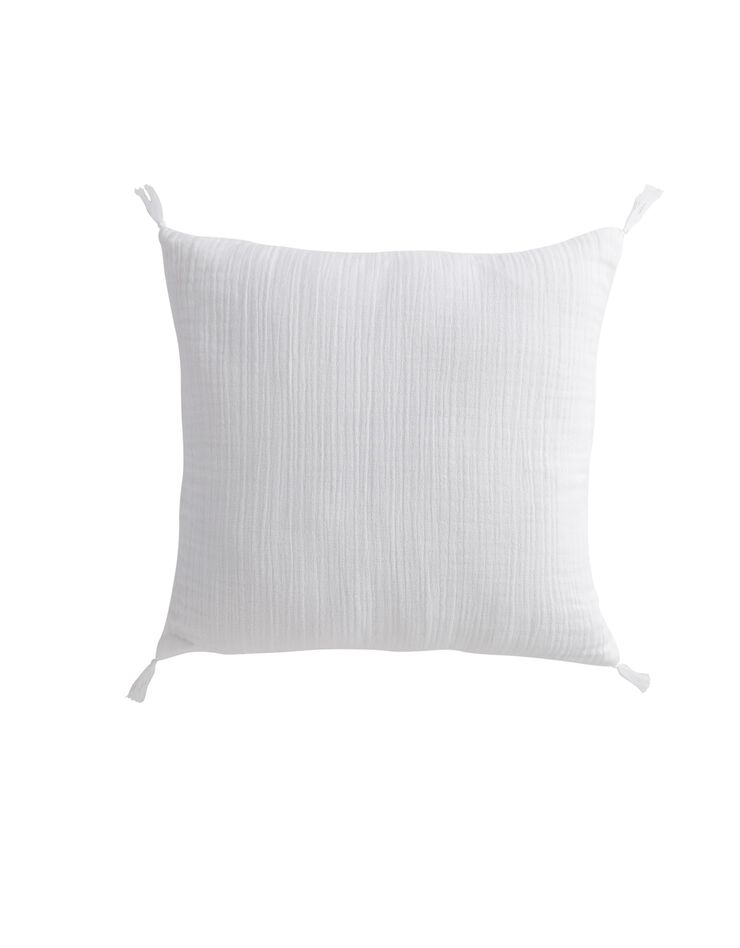 Housse de coussin double gaze de coton - lot de 2 (blanc)
