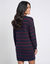 Robe pull ray&eacute;e (marine / bordeaux)
