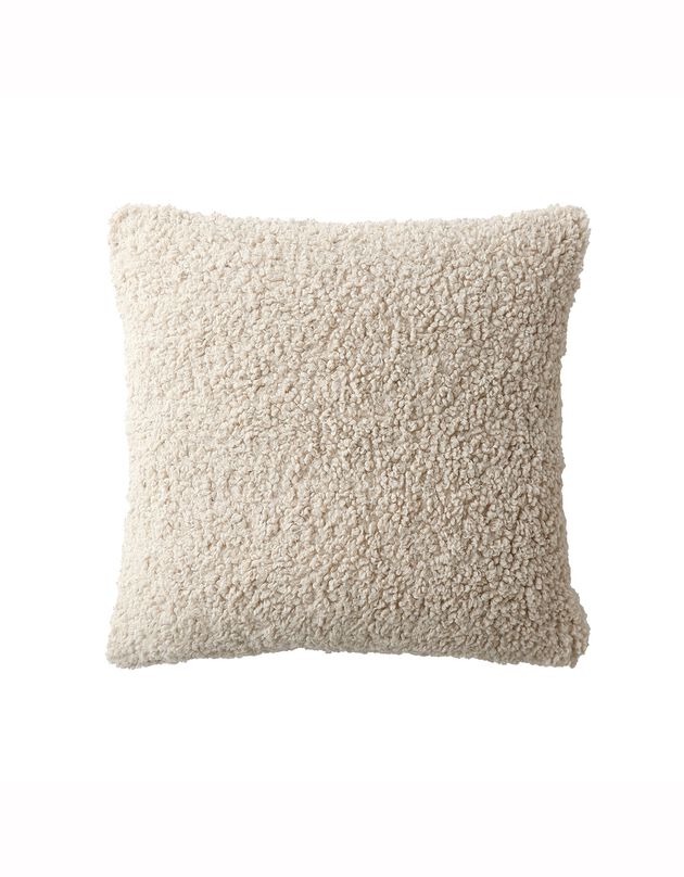 Coussin carré ou rectangulaire - bouclette sherpa moutonnée (naturel)