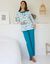 Pyjama femme imprimé "coeurs" (émeraude)
