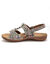 Sandales cuir imprimé - largeur confort (multicolore)