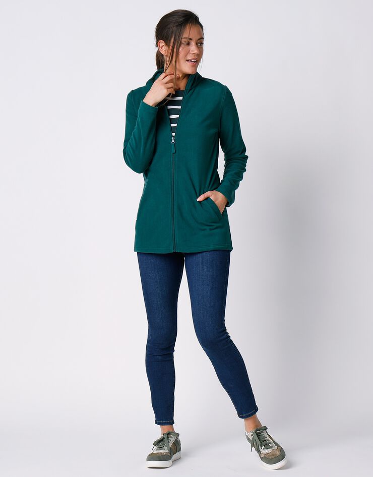 Veste polaire zippée manches longues (vert émeraude) Veste polaire zippée manches longues (vert émeraude)