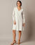 Robe courte évasée, manches blousantes macramé (blanc)