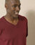 Pull uni col V (bordeaux)