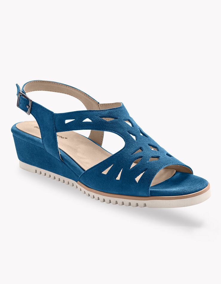 Sandales ajourées en croûte de cuir - marine (marine)