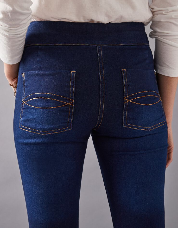 Jean bootcut ultra confort, maille effet denim, petite stature (dark blue)