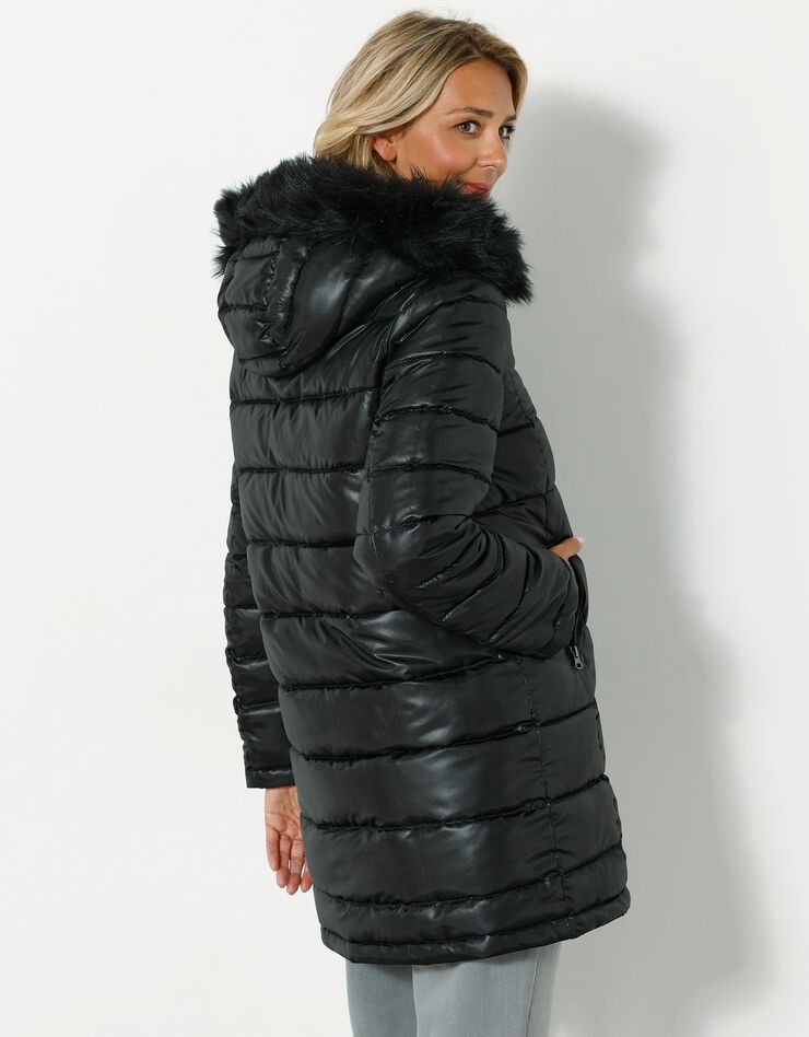 Parka réversible doudoune matelassée déperlante (noir) Parka réversible doudoune matelassée déperlante (noir)