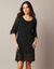 Robe courte macramé, manches 3/4 (noir)