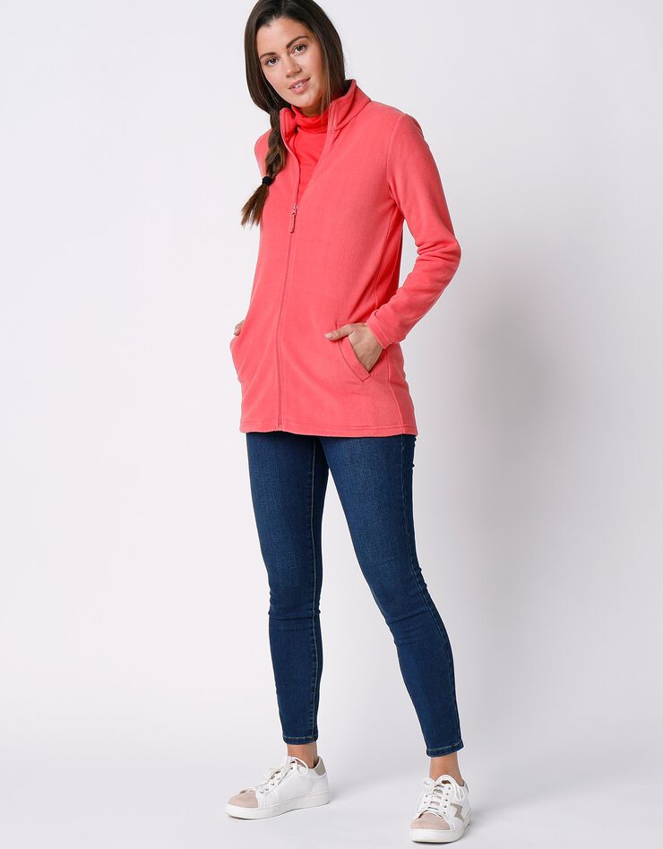 Veste polaire zippée manches longues (corail foncé) Veste polaire zippée manches longues (corail foncé)