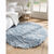 Tapis rond poils longs (bleu glacier)