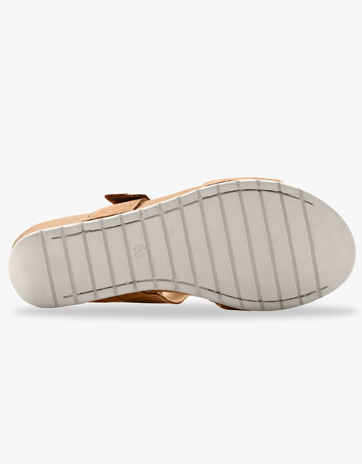 Sandales largeur confort en cuir - marron (marron) Sandales largeur confort en cuir - marron (marron)