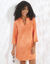 Tunique de plage unie, manches 3/4 (orange)
