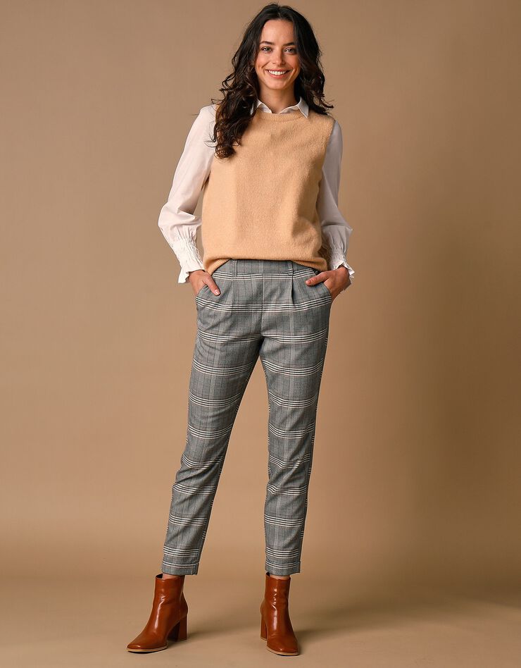 Pantalon 7/8ème imprimé carreaux (beige / vert) Pantalon 7/8ème imprimé carreaux (beige / vert)