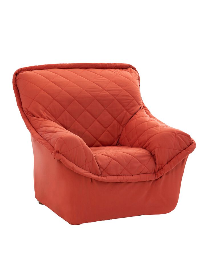 Housse bachette matelassée coton uni fauteuils canapés accoudoirs (terracotta)