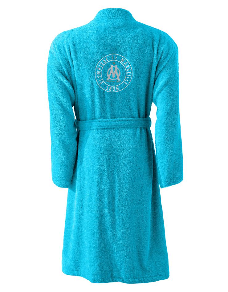 Peignoir adulte OM® col kimono, éponge (bleu)
