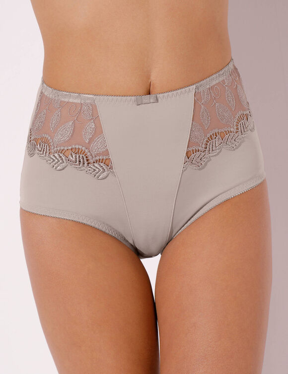 Gainette microfibre et guipure Rima - lot de 2 (taupe)