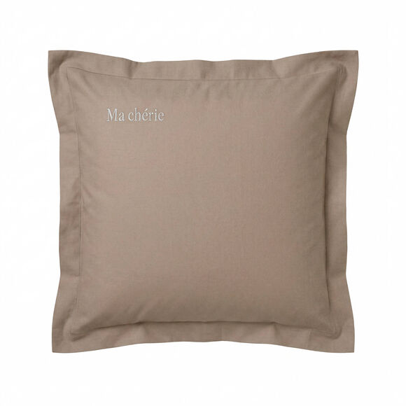Taie d'oreiller &agrave; personnaliser - coton 57 fil/cm&sup2; (gr&egrave;ge)