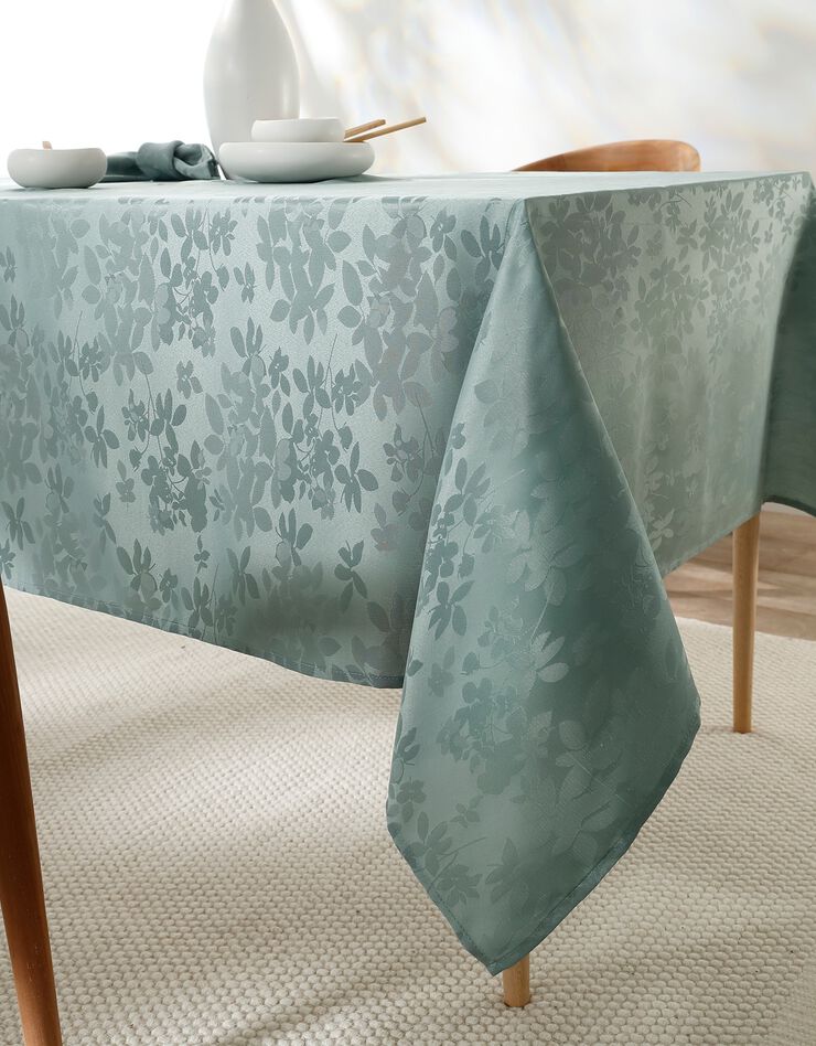 Nappe damassée feuillages Colombine® (eucalyptus)