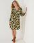 Robe courte texturée imprimée floral (kaki)