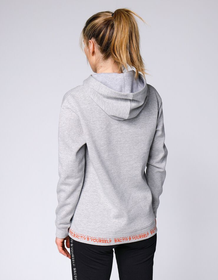 Sweat à c apuche en molleton (gris / orange)