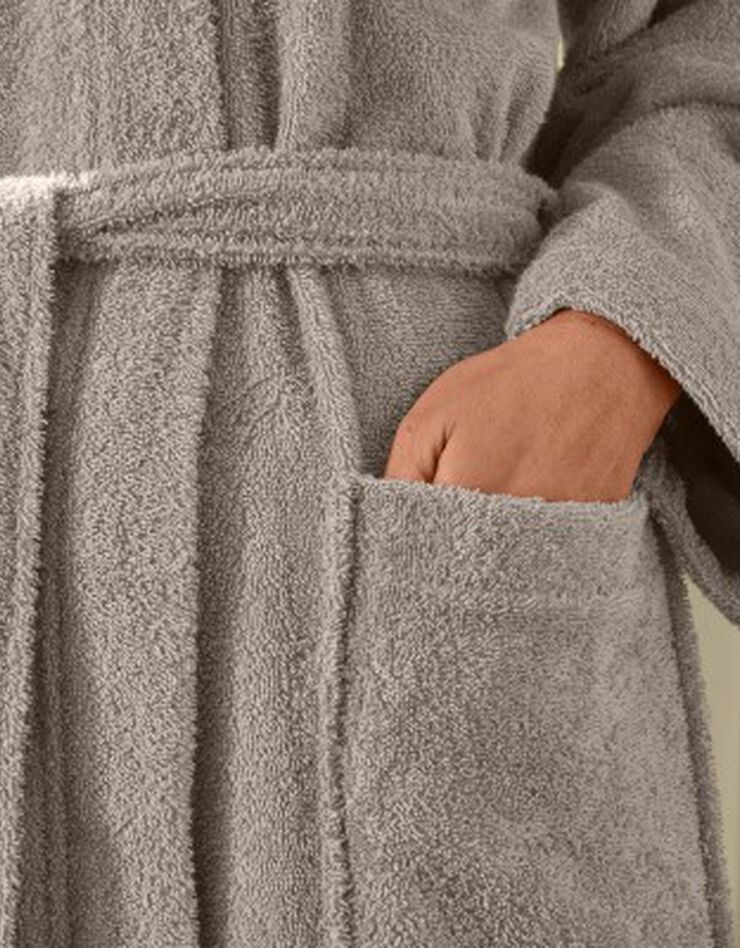 Peignoir mixte éponge col kimono - coton issu de l'agriculture biologique (taupe) Peignoir mixte éponge col kimono - coton issu de l'agriculture biologique (taupe)