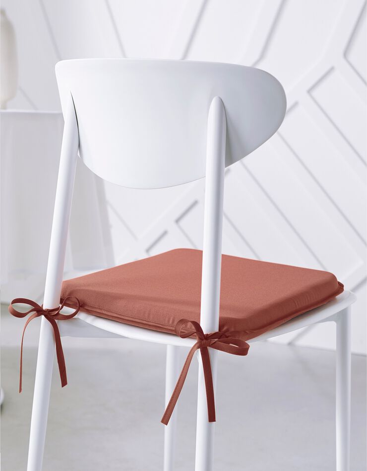 Galette de chaise unie - lot de 2 (terracotta)