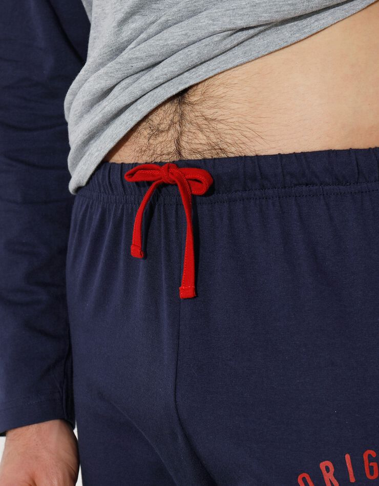 Pantalon de pyjama bleu marine imprimé placé (marine) Pantalon de pyjama bleu marine imprimé placé (marine)