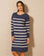 Robe pull marinière rayée (marine / doré)