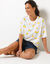 T-shirt loose imprim&eacute; citrons, jersey (blanc)