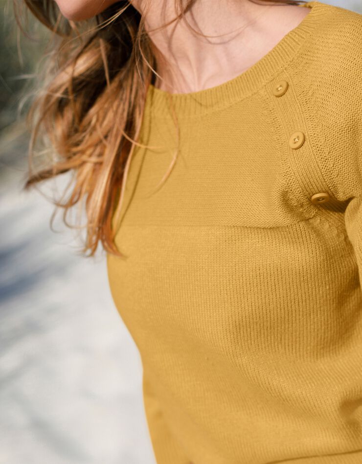 Pull marinière manches longues uni (safran) Pull marinière manches longues uni (safran)