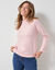 T-shirt col "chemin&eacute;e" maille micro-polaire - chaleur intense (rose)