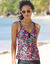 Haut de tankini minimiseur imprimé Kalibo (noir / rose)