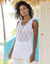 Tunique sans manches, macramé (blanc)