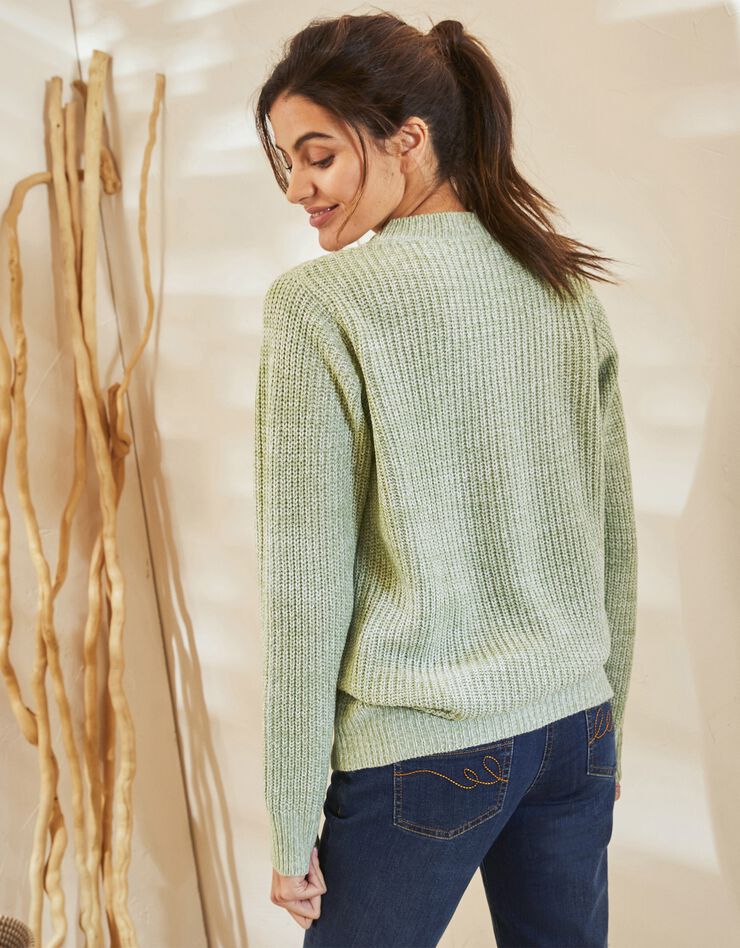 Pull col rond maille anglaise (tilleul chiné) Pull col rond maille anglaise (tilleul chiné)