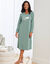 Chemise de nuit longue nuages en micro-polaire (kaki)