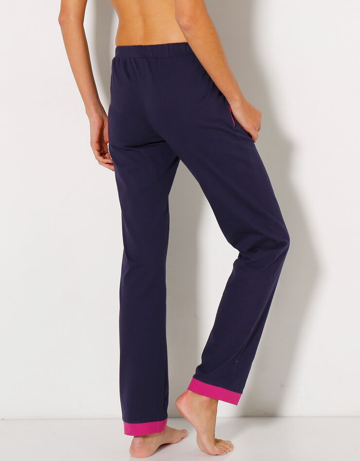 Pantalon uni + étoiles - jersey coton (marine)