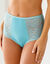 Culotte microfibre et dentelle stretch forme maxi taille haute - lot de 2 (bleu + nude)