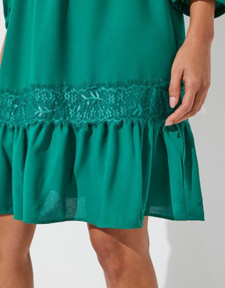 Robe dos croisé unie (vert) Robe dos croisé unie (vert)