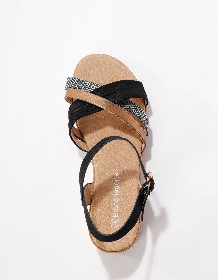 Sandales multibrides compensées (noir)