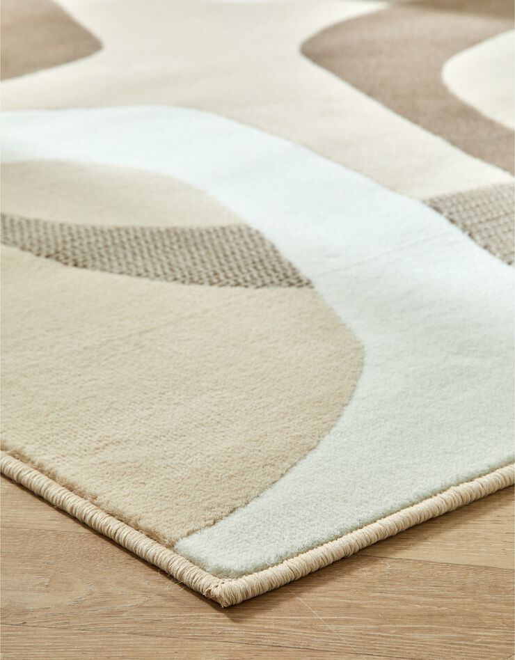 Tapis rectangulaire motif rétro (taupe)