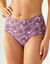 Culotte coton maxi imprim&eacute; "fleurs indiennes" - lot de 6  (prune)