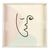 Plateau carré en bois, motif visage (multicolore)
