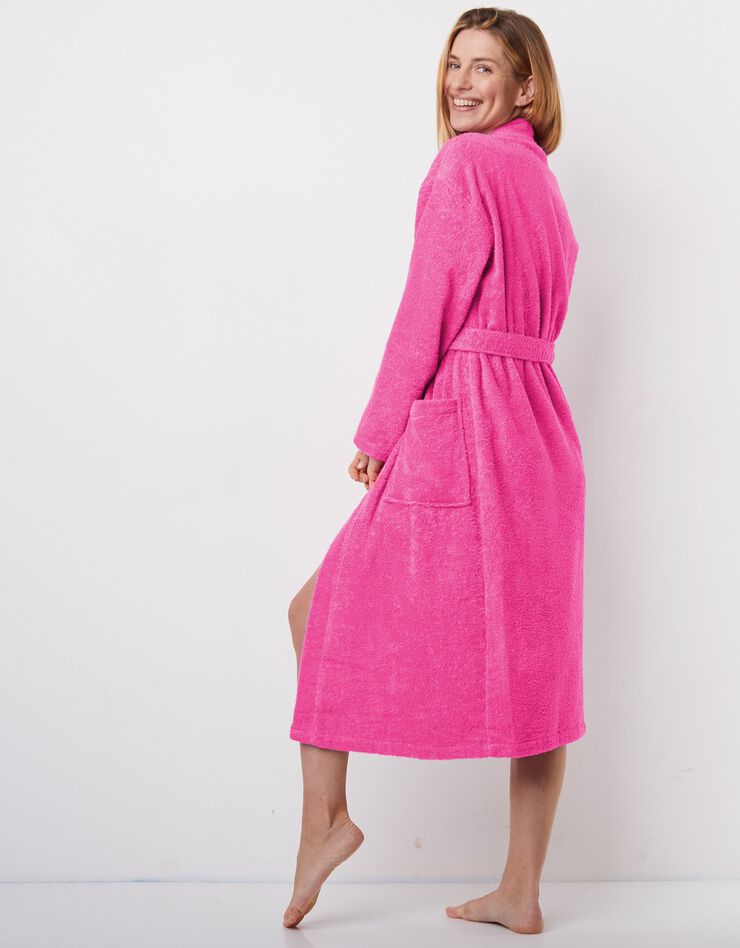 Peignoir mixte adulte col kimono éponge bouclette (fuchsia) Peignoir mixte adulte col kimono éponge bouclette (fuchsia)