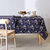 Serviette de table en coton imprim&eacute; herbier - lot de 3  (marine)