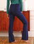 Legging bootcut, molleton chaud (marine)