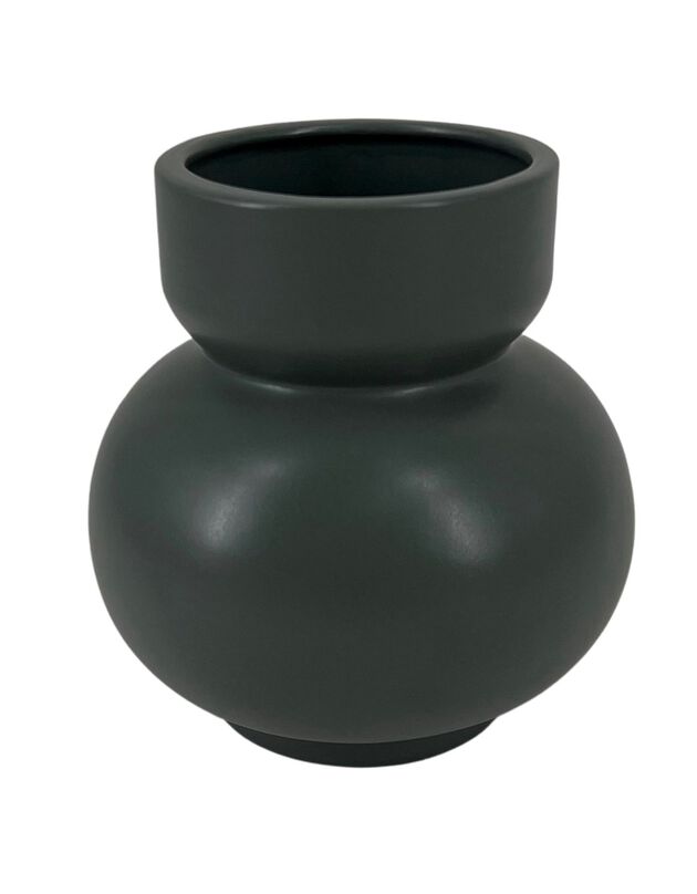 Vase rond céramique - hauteur 15 cm (noir)