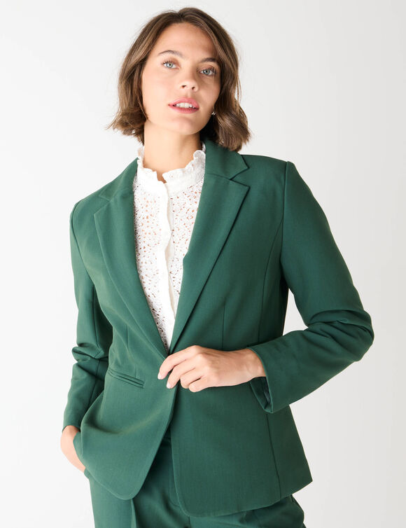 Veste blazer fluide, manches longues (vert sapin)